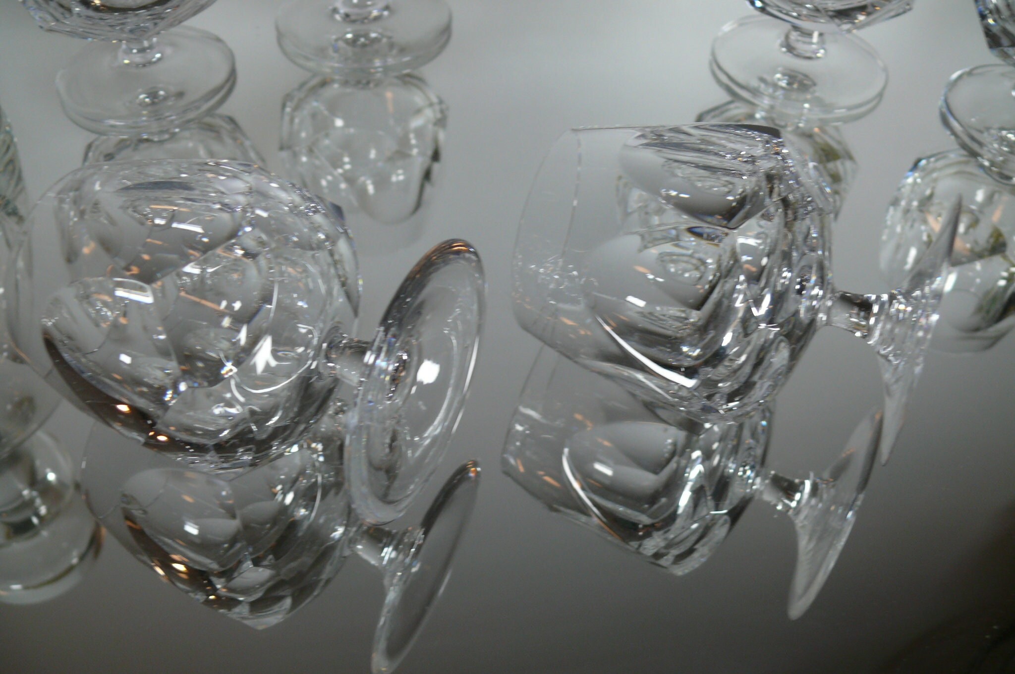6 CRYSTAL SNIFTERS Set. Liqueur Cognac , Brandy, Whiskey Snifters 6 Heavy Lead Crystal Glasses