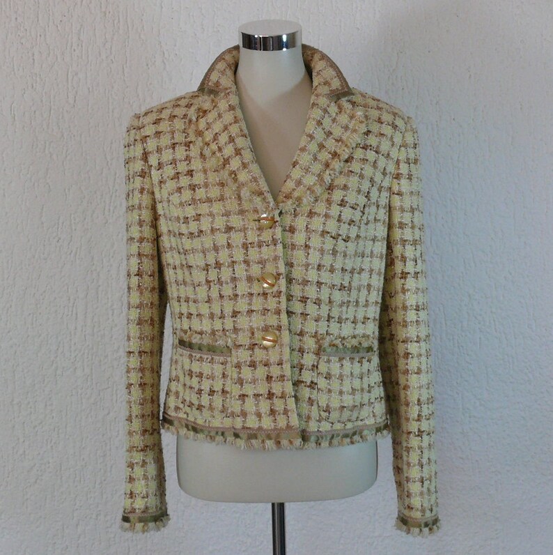 Size 38EU Suit Jacket Tweed Dress Jacket ITALIAN WOOLBLEND PEACOAT Jacket Has Lining