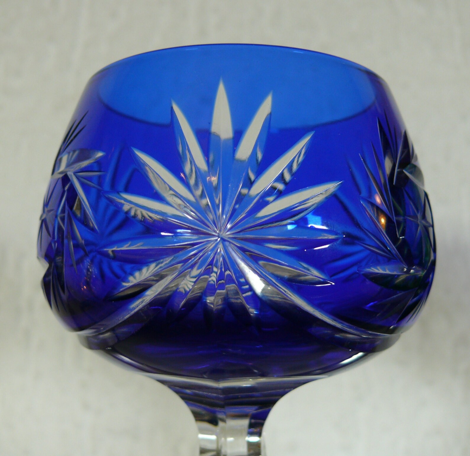 Midcentury Crystal Wine Goblets CUT CRYSTAL WINE Glasses, Color Overlay