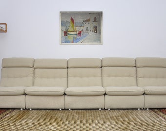 Beige boucle modular sofa, 1970s, set of 5 pieces