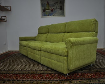 Green Corduroy Modular Sofa, 1970s, Set of 3