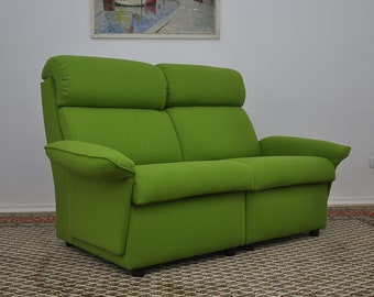 Zweisitzer-Modulsofa aus grüner Wolle, 1970er Jahre