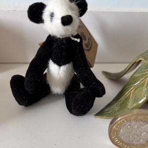 Miniature bear, panda, animal, 3 inches, handmade, plush