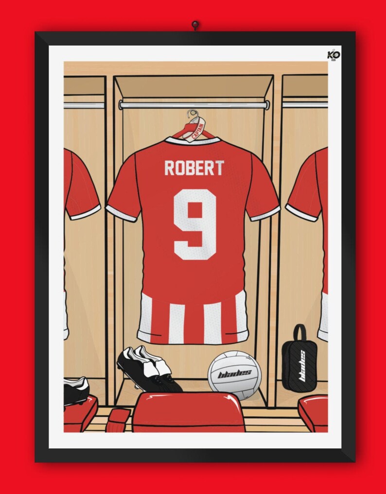 Personalised Sheffield United locker room captain artwork