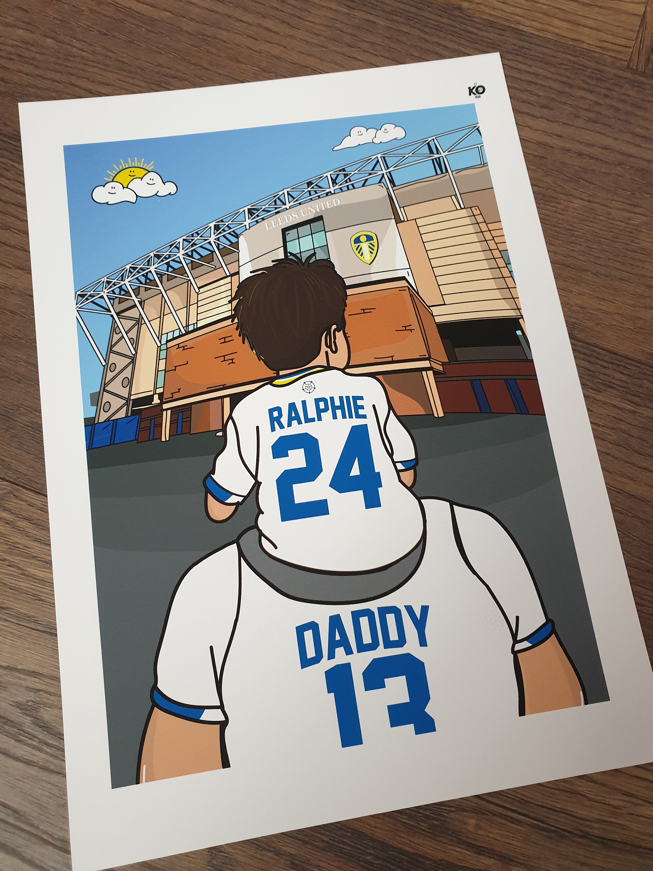 Personalised Leeds United FC custom Dad and Lad artwork LUFC Etsy