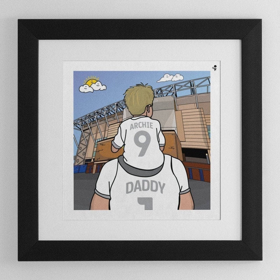 Personalised Leeds United FC custom Dad and Lad artwork LUFC Etsy
