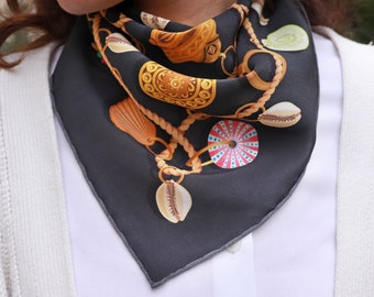 Silk Bandana, Crêpe de Chine, Silk Scarf, Square Scarf, Foulard, Office Outfits,