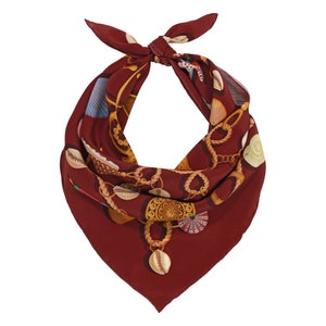 Silk Bandana, 100% Silk Scarf, Headscarf, African Head Wrap, Crepe de Chine, Square Scarf