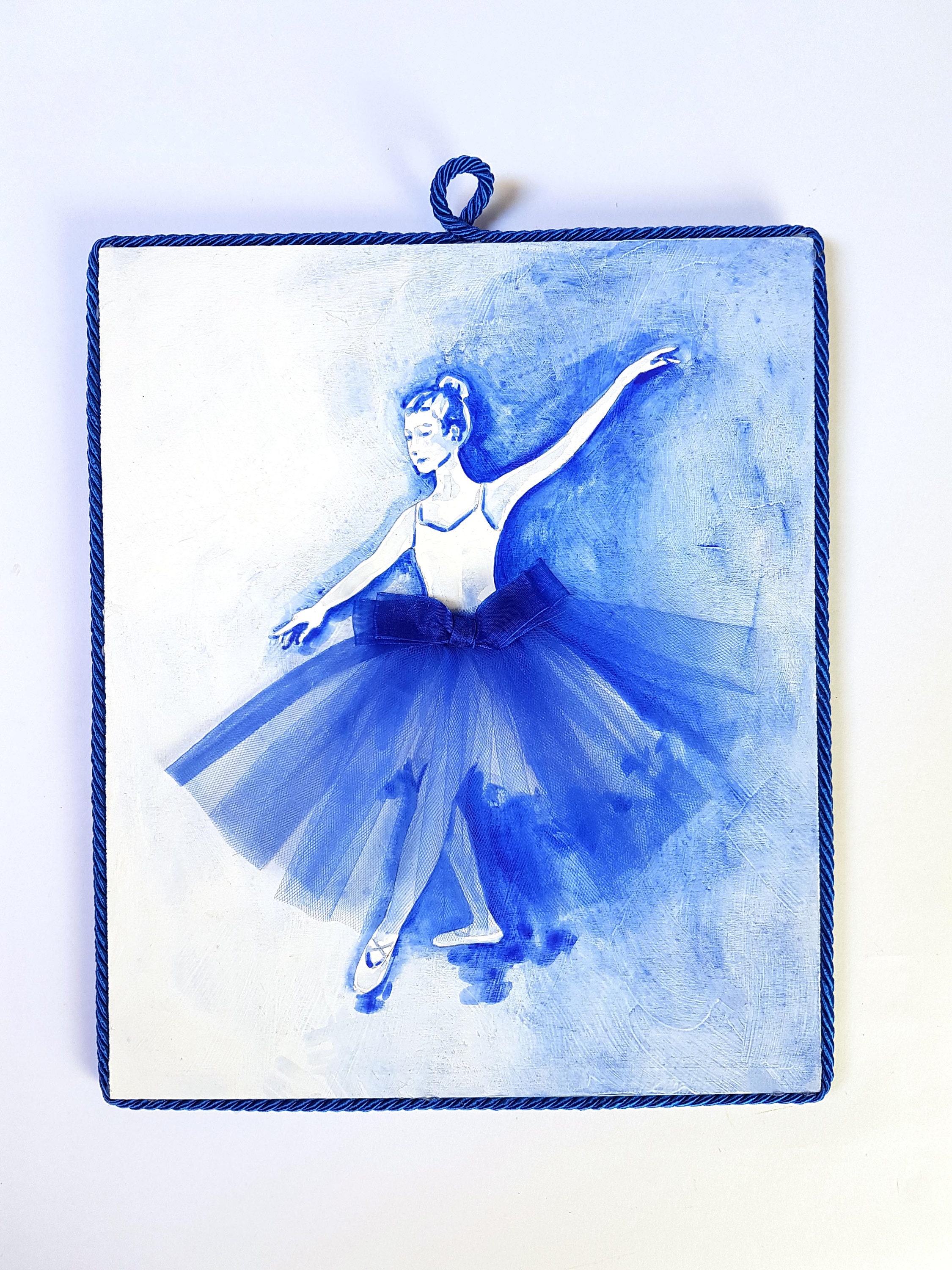 Ballerina pittura a rilievo con gonna a tutù di tulle. Pittura per ragazza  danzatrice danza classica, regalo per adolescente che balla. -  Italia