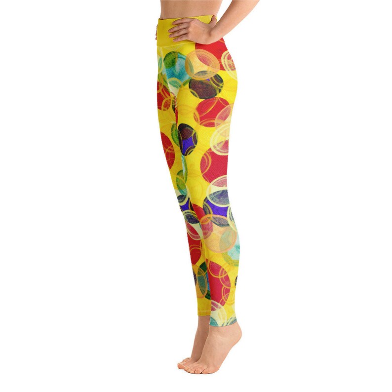 Polka dots design from original acrylic painting Yoga Leggings