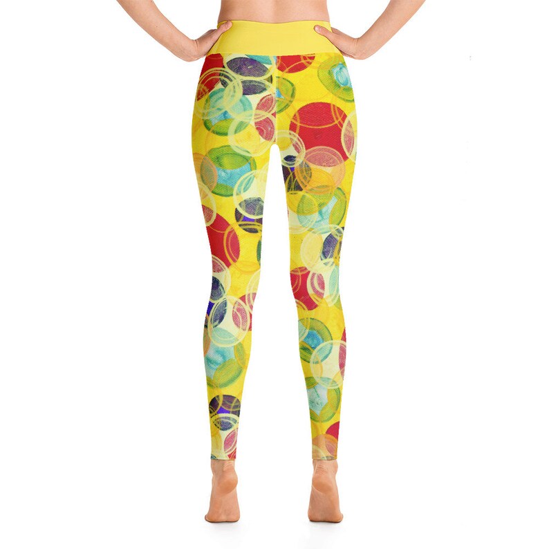 Polka dots design from original acrylic painting Yoga Leggings