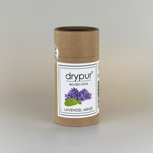 drypur.de · BIO Deodorant Stick · LAVENDER MINT · without aluminium and alcohol