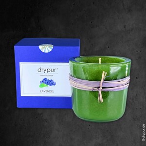 drypur.de · Natural Fragrance Candle · LAVENDER MINT · 100% organic essential oils · Sunflower & olive wax