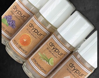Drypur BIO DEO Rollon PURE WHITE – 100% Natürlich, Vegan, Ohne Aluminium