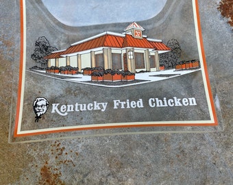 Vintage Kentucky Fried Chicken advertising glass coin tray, franchise owner swag