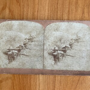 The Protocol or Peace Tree San Juan Hill Stereo Card or Stereo View Number 1322 Vintage Spanish American War of 1898 Color Stereo Card