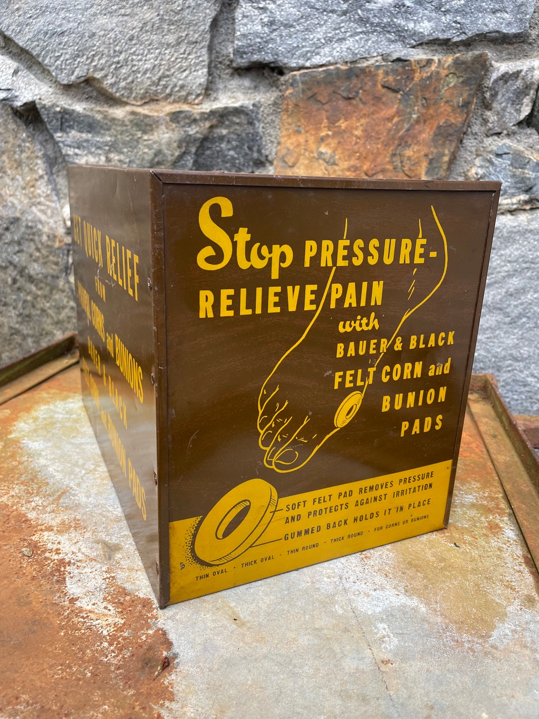 Vintage Metal 1950s Countertop POS Store Display Drawers Pharmacy 
