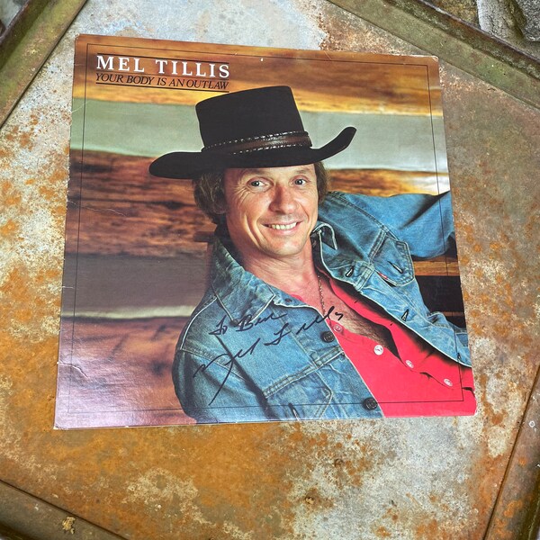 Mel Tillis autographed vinyl album cover, signed record