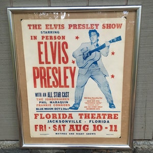 Póster del concierto icónico de Elvis Presley en el Florida Theatre Jacksonville 1984 Impresión del Hatch Show, segunda impresión poco común