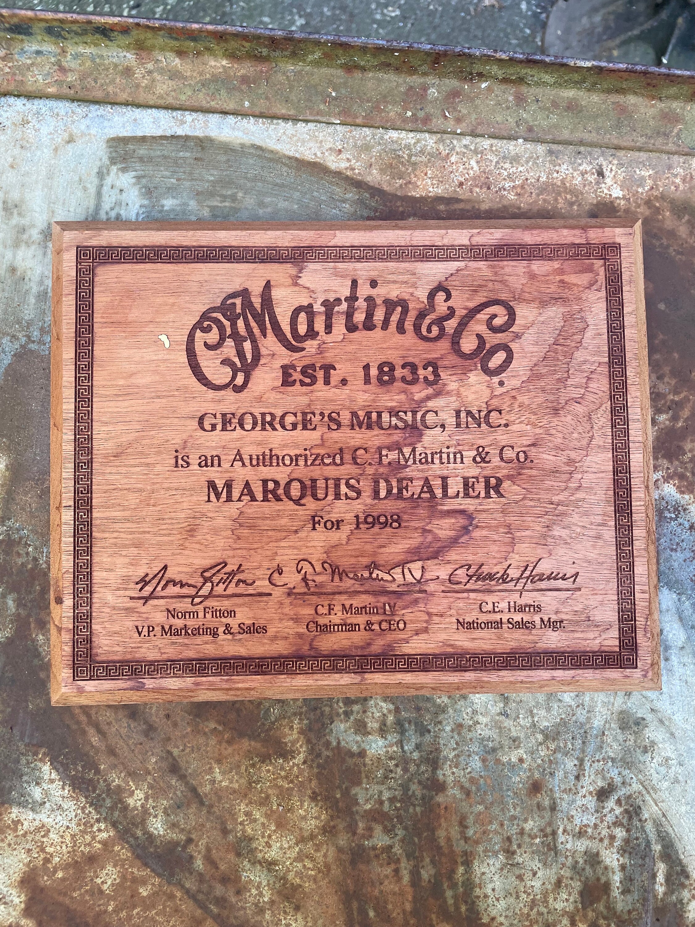 Vintage Martin Guitar Dealership Plaque, Uncommon CF Martin 1997 - Etsy
