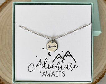 Arrow Necklace | Adventure Awaits | Valentines | Graduation Gift | Sterling Silver Gold Copper | Handmade Jewelry | Gift for Her Girlfriend