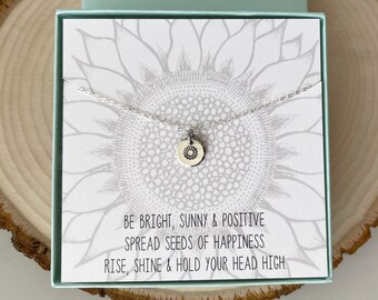 Sterling Silver Sunflower Necklace, Dainty Necklace, Everyday Necklace, Gift for Her, Birthday Gift, Choker, Friend Gift, Valentines Day