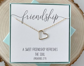 Bible Verse Necklace | Best Friend Gift | Friendship Gift | 14k Gold Filled Necklace with Heart | Christian Gift | Religious Jewelry