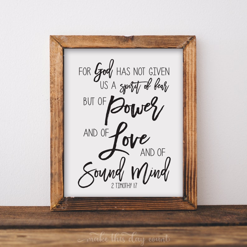 God Did Not Give Us A Spirit Of Fear