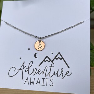 Avontuur wacht op ketting | Boom Ketting | Afstudeercadeau | Natuur geïnspireerde sieraden | Evergreen Boom Ketting | Vriend Cadeau