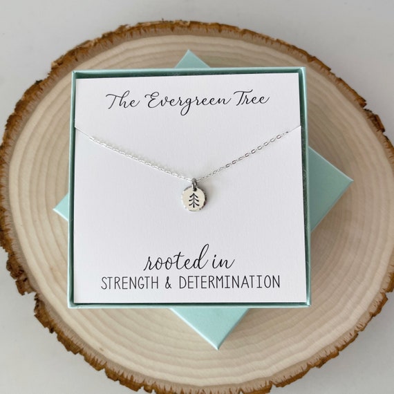 Strength and Determination Necklace Evergreen Tree Necklace