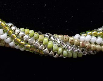 Choker Necklace / Herringbone Rope Necklace / Beaded Jewelry / Beaded Rope Necklace / Bead Rope