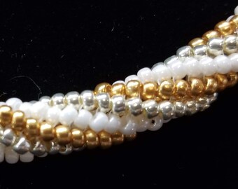 Choker Necklace / Herringbone Rope Necklace / Beaded Jewelry / Beaded Rope Necklace / Bead Rope