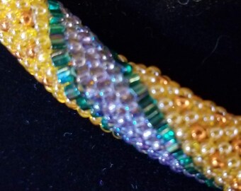 Beaded Rope Necklace / Elegant Beaded Jewelry / Bead Rope / Beaded Necklace Rope / Choker Necklace / Peyote Necklace / Seed Bead Necklace
