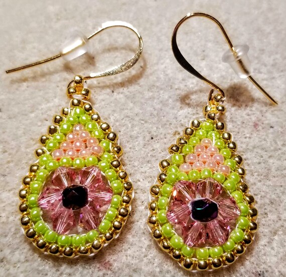 Pink, Green & Gold Miguel Ases Style Handmade Beaded  display picture 3
