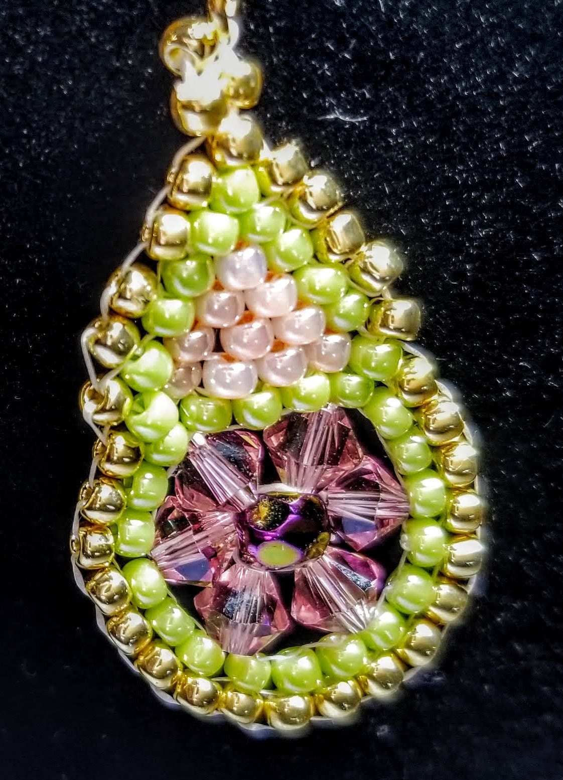 Pink, Green & Gold Miguel Ases Style Handmade Beaded  display picture 1