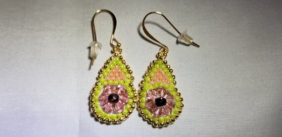 Miguel Ases Pink and Green Stud Earrings Miguel Ases Earrings in Pink/Orange main image 3