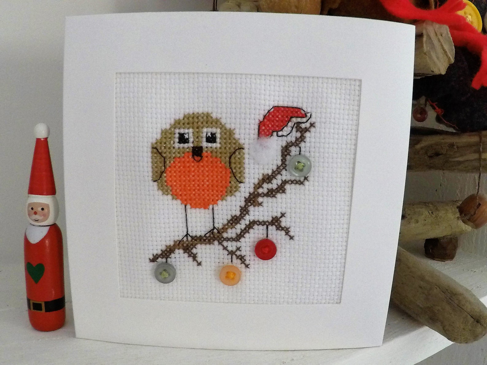 Robin Cross Stitch Pdf Pattern for Christmas Card Etsy