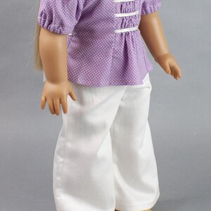 Patrón de costura en PDF para muñeca de 45 cm ~ Top y pantalón con fruncido frontal al estilo de los años 70 imagen 7