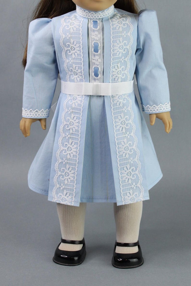 18 inch doll clothes pattern ~ Edwardian Day Dress PDF Sewing Pattern hand crafted for historical 1900’s AG Dolls image 3