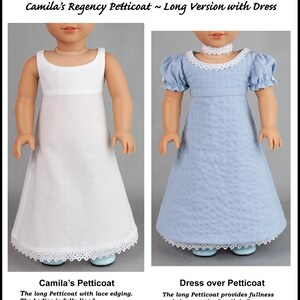 18 inch Doll Pattern ~ Camila’s Regency Petticoat ~ Historical PDF Sewing Pattern image 4