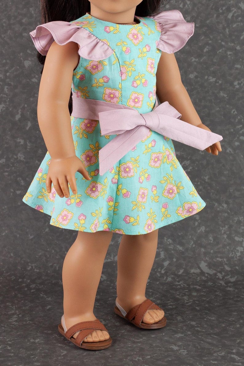 18 inch Doll Clothes Pattern ~ Opal's Ruffle Dress PDF Sewing hand made to fit historical AG Dolls image 4