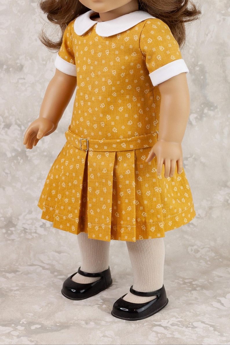18 inch doll dress pattern ~ Vera's 1920's Dropped Waist Dress with Pleats PDF Sewing Pattern image 6