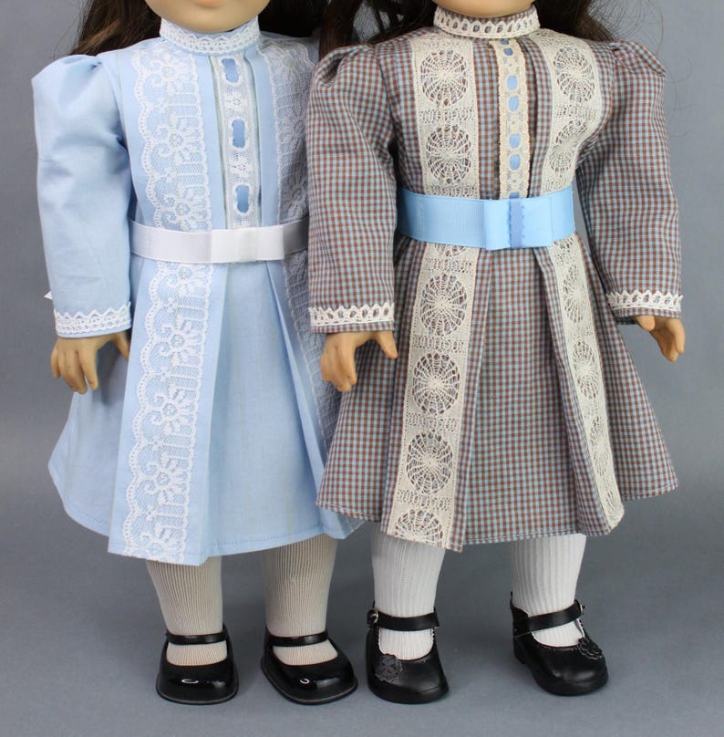 18 inch doll clothes pattern ~ Edwardian Day Dress PDF Sewing Pattern hand crafted for historical 1900’s AG Dolls image 2