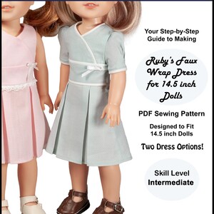 14.5 Inch Doll Dress PDF Sewing Pattern: Ruby's Faux Wrap