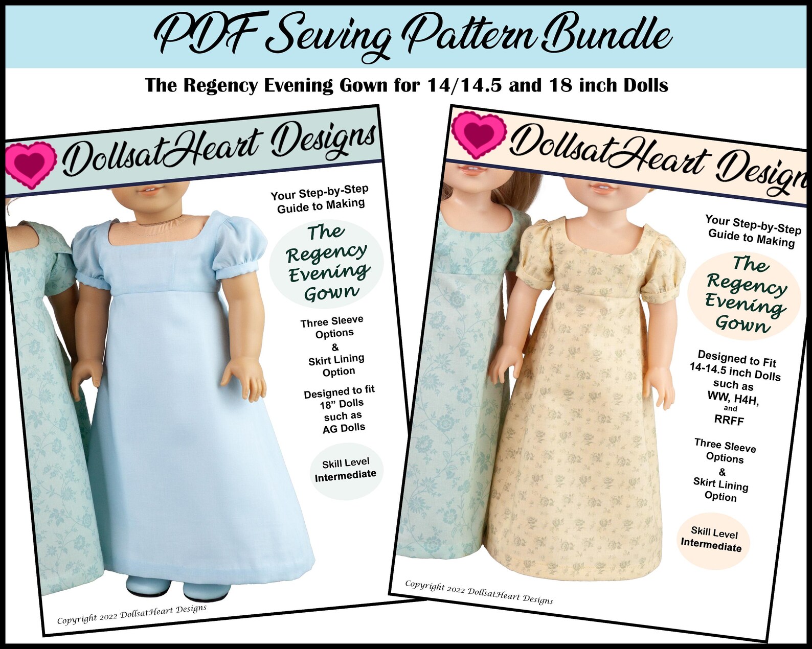 Pdf Regency Crown Pattern PDF Pattern Bundle - Regency Evening Gown Historical PDF Sewing ...