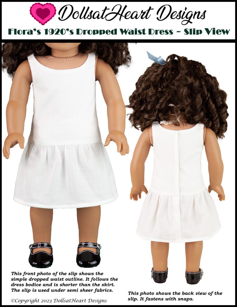 18 Zoll Puppenkleid PDF Schnittmuster ~ Flora's 1920's Dropped Waist Dress handgemacht für AG Dolls Bild 4