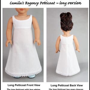 18 inch Doll Pattern ~ Camila’s Regency Petticoat ~ Historical PDF Sewing Pattern image 2