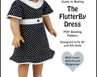 18 Inch Doll Dress Sewing Pattern: Flutter Sleeve A-Line (PDF Pattern)