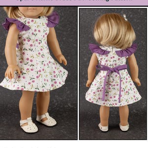 18 inch Doll Clothes Pattern ~ Opal's Ruffle Dress PDF Sewing hand made to fit historical AG Dolls image 3