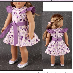18 inch Doll Clothes Pattern ~ Opal's Ruffle Dress PDF Sewing hand made to fit historical AG Dolls image 2
